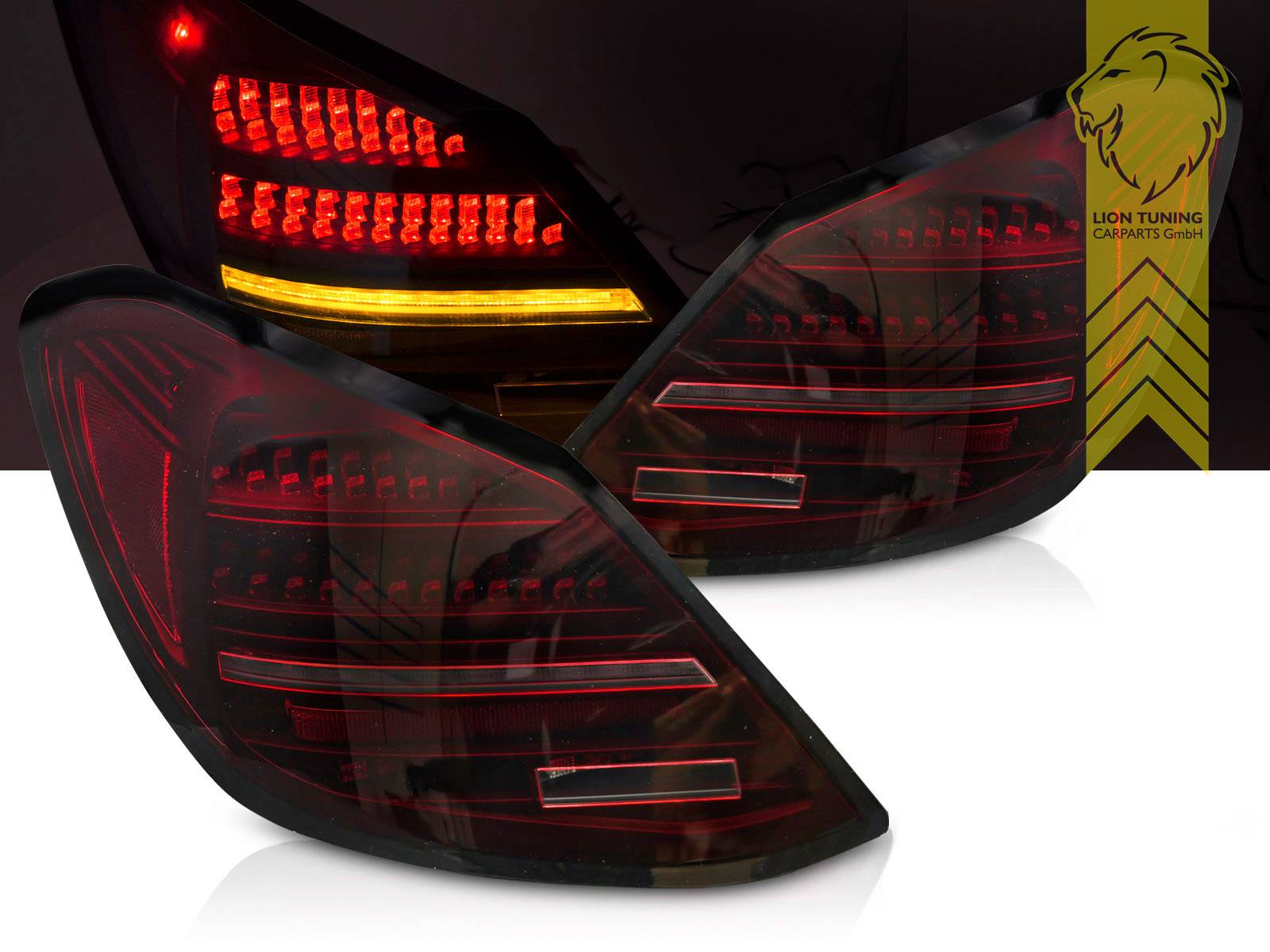 LED, mit LED Blinker, dynamischer LED Blinker, rot, nur passend bei Fahrzeugen mit Original Halogen Rückleuchten, Eintragungsfrei / mit E-Prüfzeichen